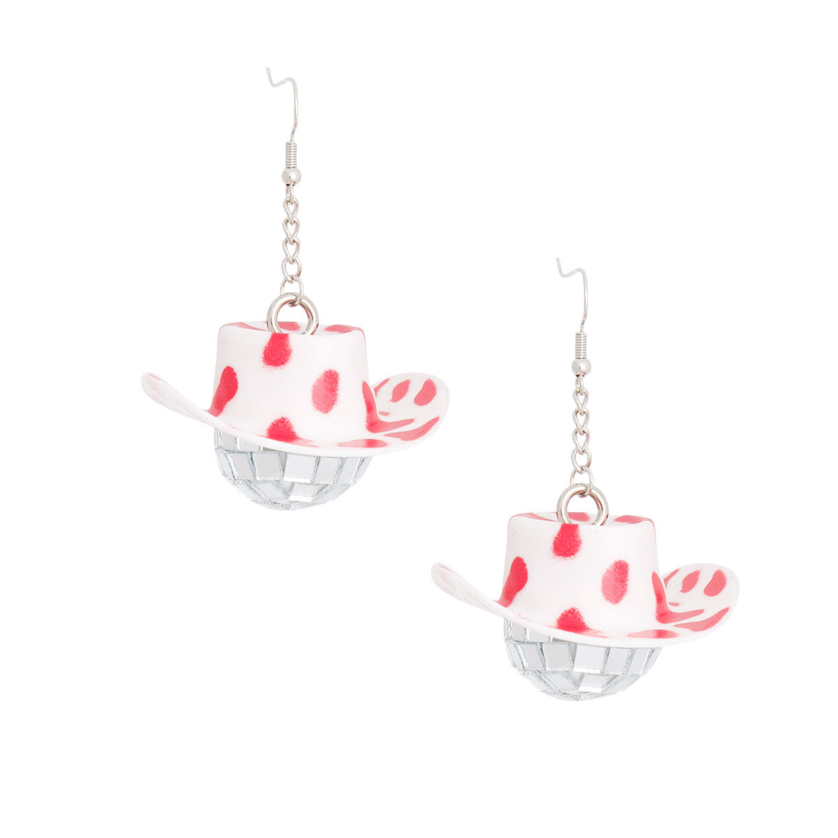 Pink Cowgirl Disco Ball Earrings