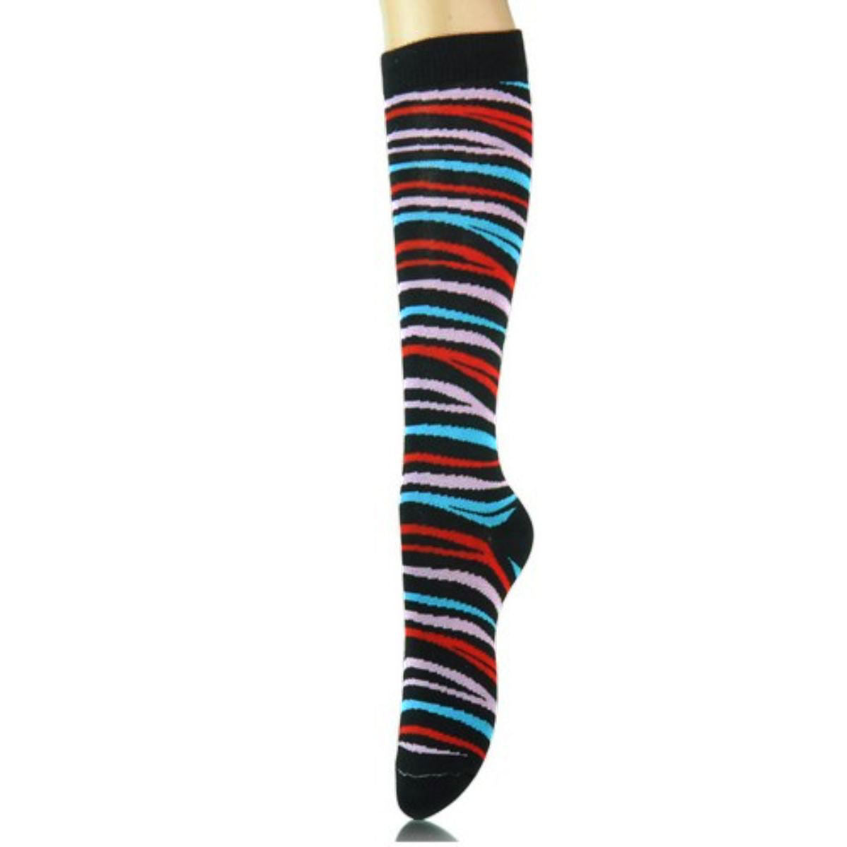 Black Tiger Stripe Knew High Socks