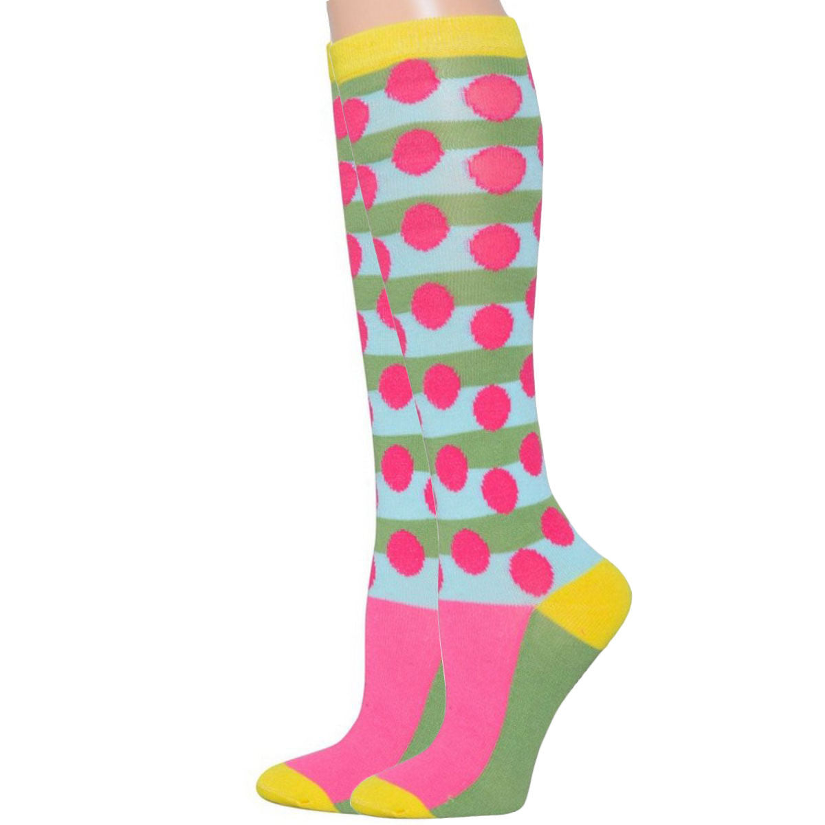 Light Blue Polka Dot Knee High Socks