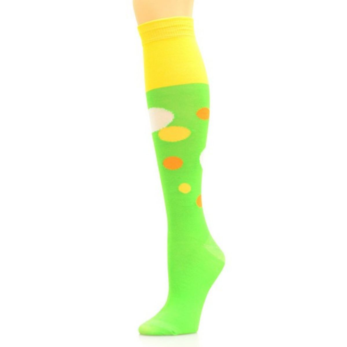 Socks Knee High Green Retro Bubble for Women