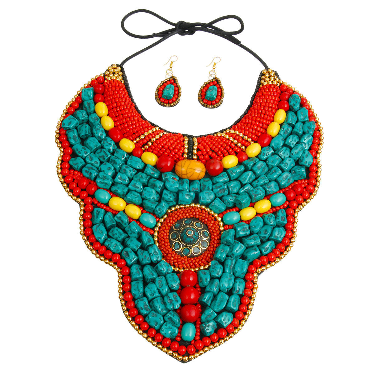 Turquoise Bead Collar Necklace